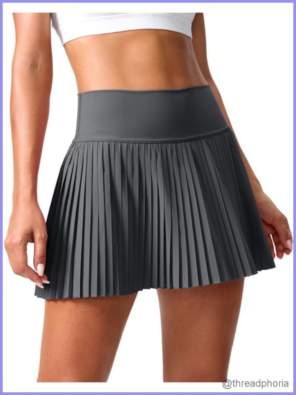 Women's Pleated Tennis Skirt with Built-in Shorts Pockets High Waisted Skort
